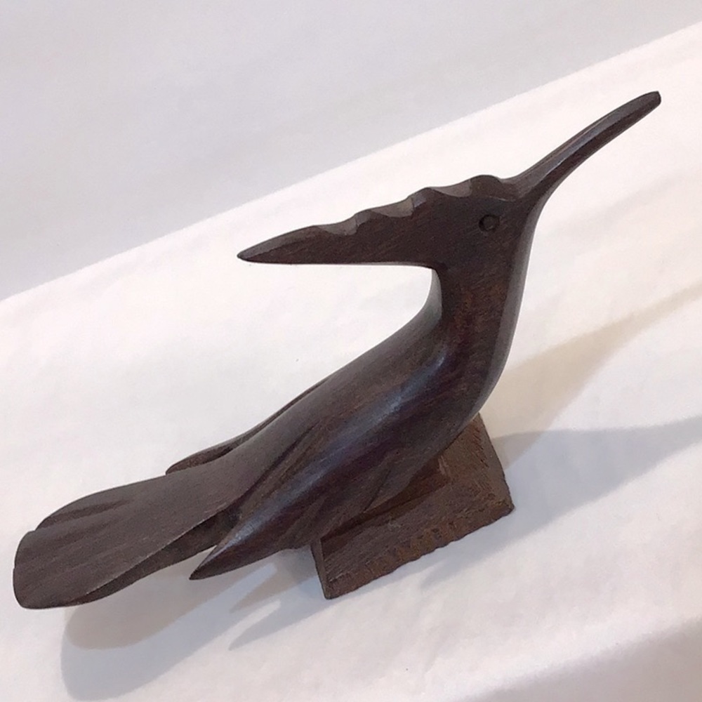 Carved wood road runner bird decoration - Picture 3 of 8